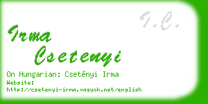 irma csetenyi business card
